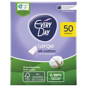 Everyday Pantyliners All Cotton Large 50 Pieces