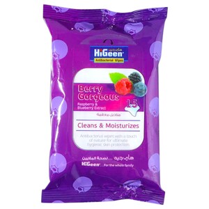 Higeen Antibacterial Wipes Berry Gorgeous 15 Pieces