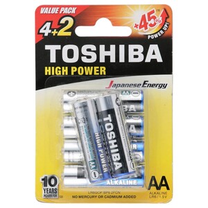 Toshiba High Power Aa Battery 4 + 2