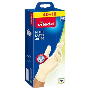 Vileda Multi Latex Gloves S/M 40 + 10