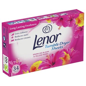 Lenor Tumble Dryer Sheets Sparkling Bloom & Yelow Poppy 34 Sheet