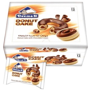 Deemah Donut Cake With Chocolate Cream 40G X12