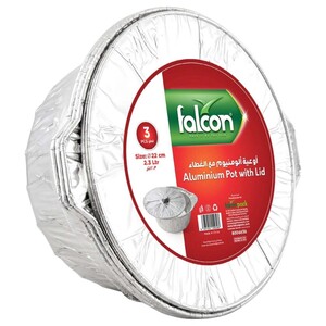 Falcon Aluminum Pot With Lids 250 X 220 X 95Mm 3 Pieces