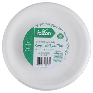 Falcon Compostable Round Plate 9” 10 Pieces