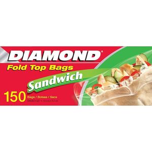 Diamond Sandwich Bag Fold Top Medium 150 Pcs