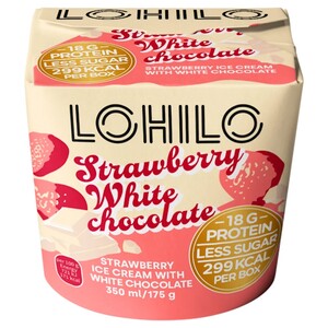 Lohilo Protein Ice Cream Strawberry White Chocolate 350Ml