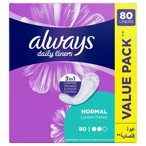 Always Daily Liners Comfort Protect Pantyliners Normal 80 Pads