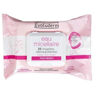 Evoluderm Micellar Water Cleansing Wipes 25 Pieces