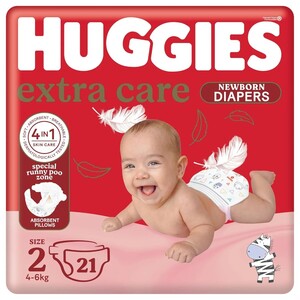 Huggies Extra Care New Born Size 2 4-6Kg 21 Pieces