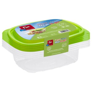Fun Indispensable Disposable Multipurpose Plastic Food Container Set With Lid 24 Oz Pack Of 4