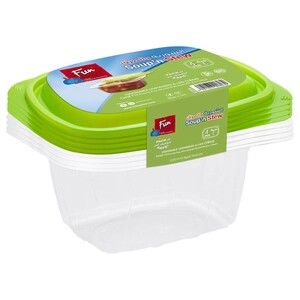 Fun Indispensable Disposable Multipurpose Plastic Food Container Set With Lid 16 Oz Pack Of 4