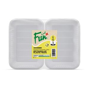 Fun Plastic Rectangular White Trays 1 Kg