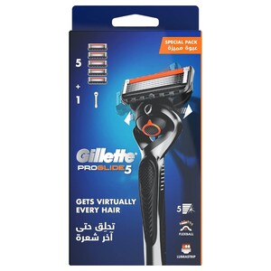 Gillette Fusion Razor Handle + Proglide Blades 5 Pieces