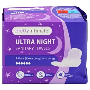 Pretty Intimate Ultra Night 8 Sanitary Towels