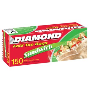 Diamond Sandwich Fold Top Bags 150 Pieces