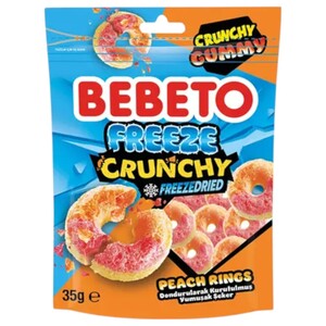 Bebeto Freeze Crunchy Peach Rings 35G