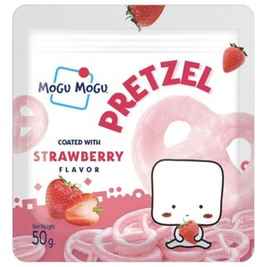 Mogu Mogu Pretzel Coated With Strawberry 50G