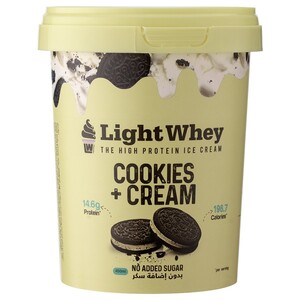 Light Whey High Protein Ice Cream Cup Cookies & Cream No Added Sugar 450Ml