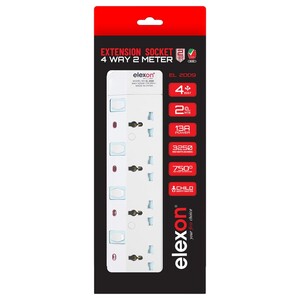 Elexon Power Extension Socket 4 Way El 2009 2M