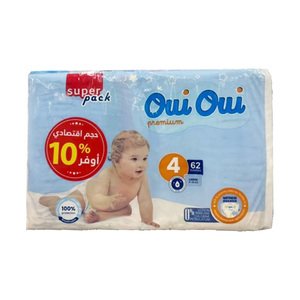 Oui Oui Baby Diapers N.4 9-18Kg 62Pcs