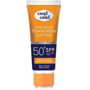Cool & Cool Face And Body Sunscreen Lotion Spf50+ 100 Ml