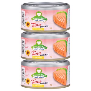Master Chef Tuna Light Meat In Sunflower Oil 170G X3
