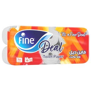 Fine Toilet Paper 150 Pieces 2 Ply 10 Rolls