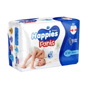 Happies Baby Diapers Pants Medium 31 Pieces -10% Off