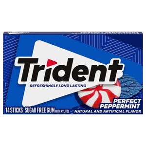 Trident Gum Perfect Peppermint Sugar Free 14 Pieces 26.6G
