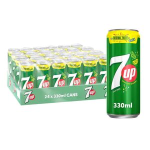 7Up Carbonated Soft Drink, Cans, 330 Ml 24 Pcs