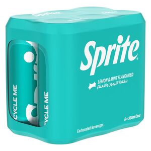 Sprite Lemon & Mint Flavoured Carbonated Beverages Can 330 Ml 6 Pcs