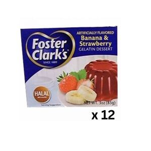Foster Clarks Gelatin Jelly Strawberry & Banana 80G X12