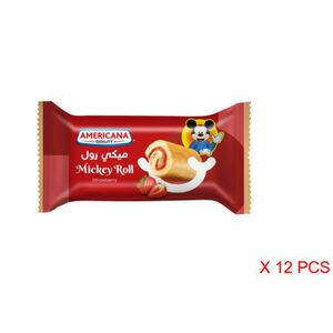 Americana Strawberry Mickey Rolls 20 Gr X12