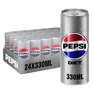 Pepsi Diet Carbonated Soft Drink, Cans, 330 Ml Pack Of 24 X24