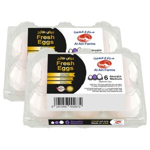 Al Ain Farms White Eggs 6 Pieces X2
