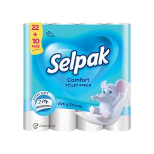 Selpak Comfort Toilet Paper 2 Ply 22 + 10 Rolls