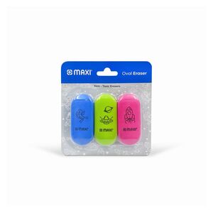 Maxi Oval Eraser In Blister 3 Pcs