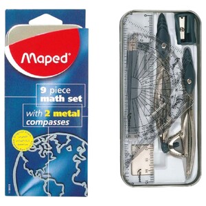 Maped Math Set Study Geometry 9 Pieces