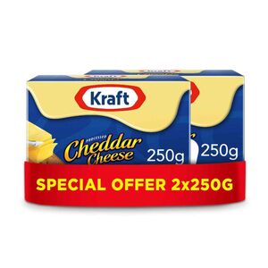 Kraft Cheddar Cheese Block, 250 Gr Pack Of 2 X2
