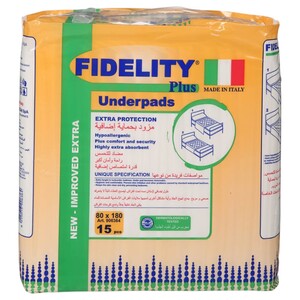 Fidelity Underpads 180 X 80Cm 15 Pieces