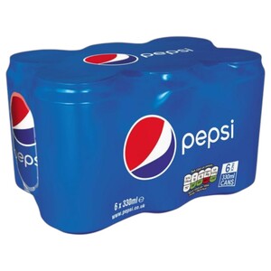 Pepsi Carbonated Soft Drink Can 330Ml X6