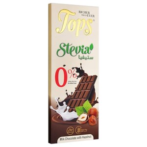 Tops Milk Chocolate With Hazelnut Stevia Sugar Free 50G