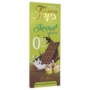 Tops Milk Chocolate With Pistachio Stevia Sugar Free 50G