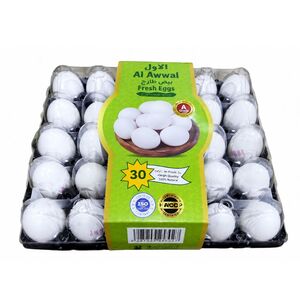 Al Awwal Fresh Medium White Eggs 30 Pcs
