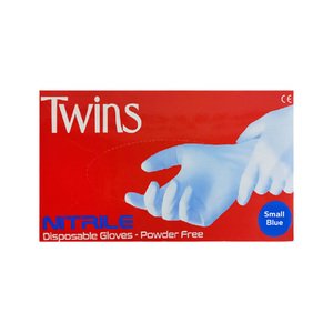 Twins Disposable Gloves Nitrile Small Blue 100Pcs