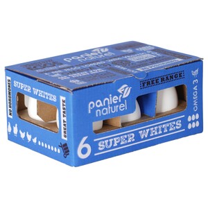 Panier Naturel Super Whites Eggs 6 Pieces