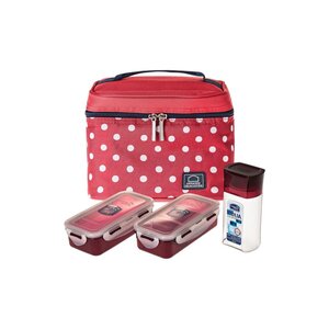 Locknlock Lunch Bag 3 Cs Set Red Hpl 758 Dr