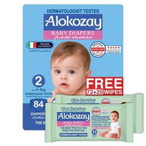 Alokozay Premium Baby Diapers Size 2 84'S