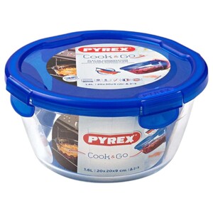Pyrex Cook & Go Round Dish With Lid 1.6L