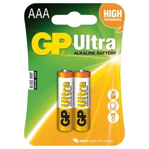 Gp Ultra Alkaline Battery Aaa 1.5V Lr03 2 Pieces